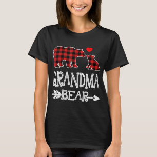 Red Plaid Grandma Bear Christmas Pajama Matching F T-Shirt