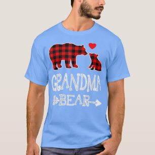 Red Plaid Grandma Bear Christmas Pajama Matching F T-Shirt