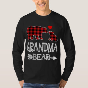 Red Plaid Grandma Bear Christmas Pajama Matching F T-Shirt