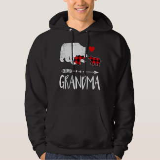 Red Plaid Grandma Bear  Matching Pajama Family 1 Hoodie