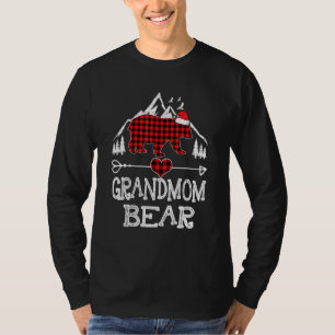 Red Plaid Grandmom Bear Matching Pajama Family T-Shirt