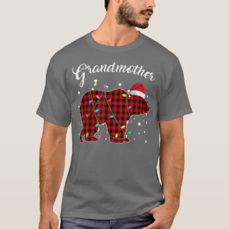 Red Plaid Grandmother Bear Matching Buffalo Pajama T-Shirt