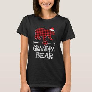 Red Plaid Grandpa Bear Matching Pajama Family T-Shirt
