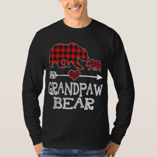 Red Plaid Grandpaw Bear One Cub Matching Buffalo P T-Shirt