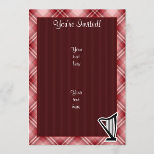 Red Plaid Harp Invitation