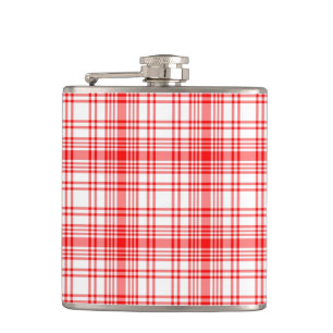 Red Plaid Hip Flask