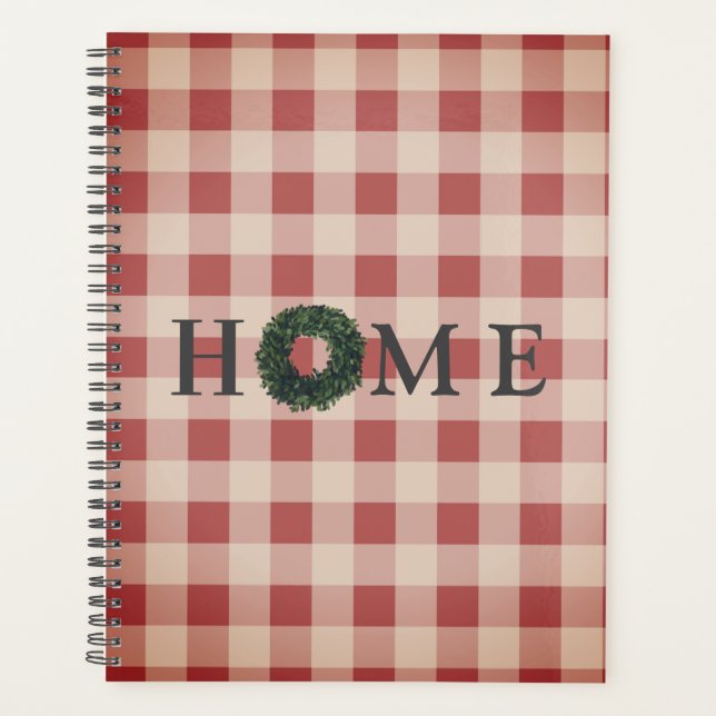 Red Plaid HOME Script En vichy Pays (Devant)