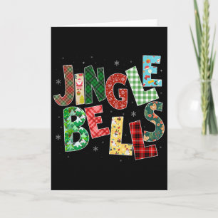 Red Plaid Jingle Bells Christmas Matching Family P Card