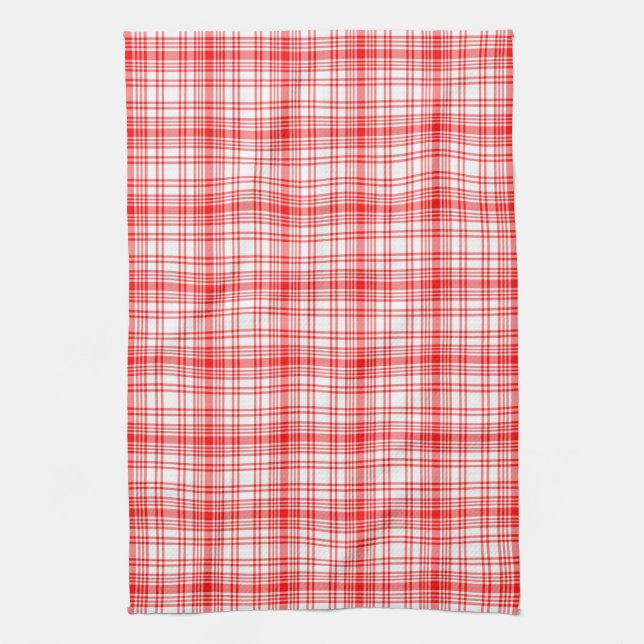 Red Plaid Kitchen Towel (Vertical)