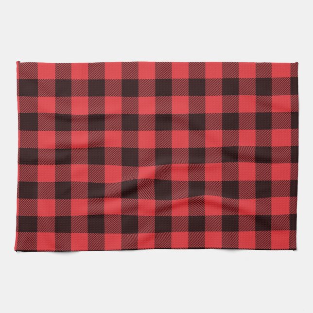 Red Plaid Kitchen Towel (Horizontal)