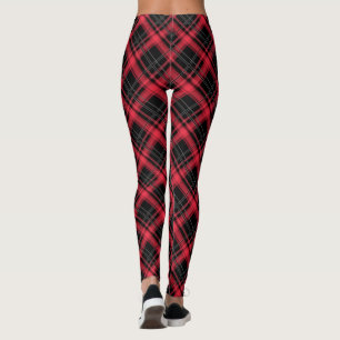 Red plaid leggings