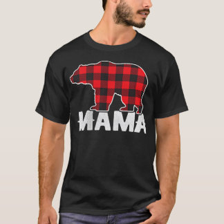 Red Plaid Mama Buffalo Matching Family Mom Pajama T-Shirt