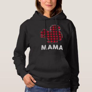 Red Plaid Mana Squirrel Christmas Matching Family Hoodie