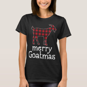 Red Plaid Merry Goatmas Christmas Goat Lovers T-Shirt