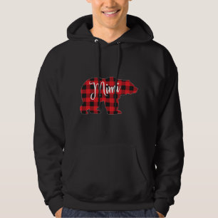 Red Plaid Mimi Bear Matching Pajama Family Buffalo Hoodie