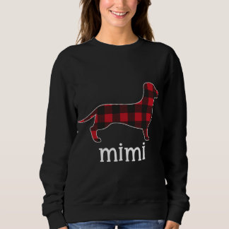 Red Plaid Mimi Dachshund Merry Christmas Dachshund Sweatshirt