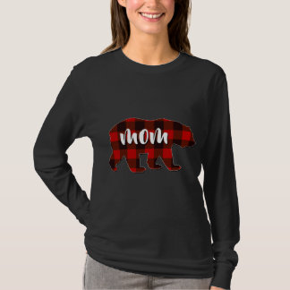 Red Plaid Mom Buffalo Matching Family Mama Pajama  T-Shirt