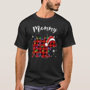 Red Plaid Mommy Bear Buffalo Family Pajama Christm T-Shirt