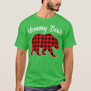 Red Plaid Mommy Bear Matching Buffalo Family Pajam T-Shirt