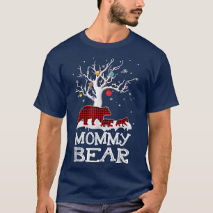 Red Plaid Mommy Bear Shirt Matching Pajama Family