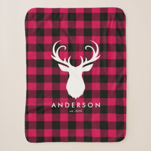 Red Plaid Motif et Deer Christmas