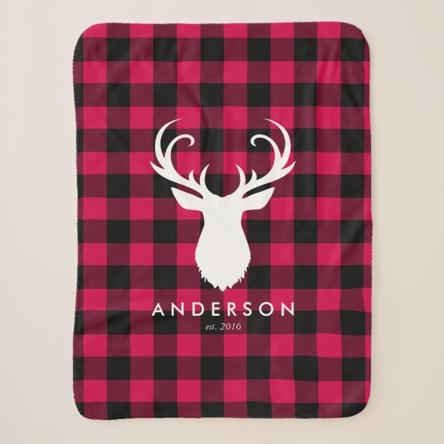 Red Plaid Motif et Deer Christmas (Devant)