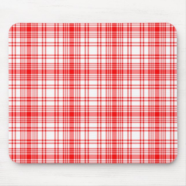 Red Plaid Mouse Pad (Front)