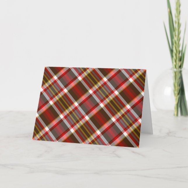 Red Plaid Multi BLANK Greeting Card (Front)