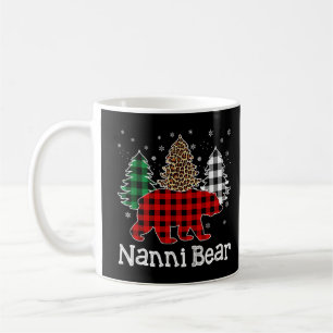 Red Plaid Nanni Bear Bear Christmas Tree Leopard P Coffee Mug