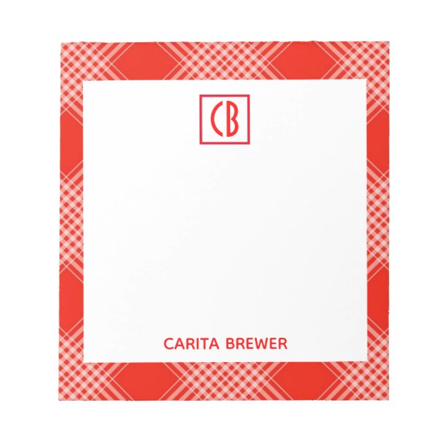 Red Plaid Notepad (Front)