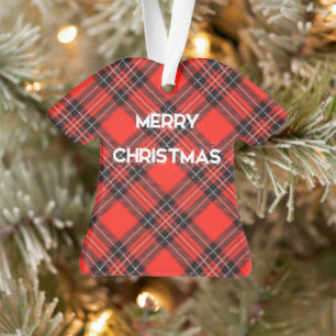 Red plaid ornament