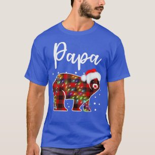 Red Plaid Papa Bear Matching Buffalo Pajama Funny T-Shirt