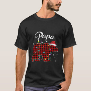 Red Plaid Papa Bear Matching Buffalo Pajama T-Shir T-Shirt
