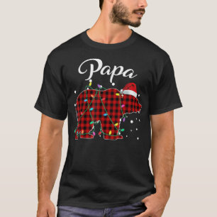 Red Plaid Papa Bear Matching Buffalo Pajama  T-Shirt