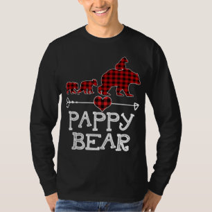 Red Plaid Pappy Bear Matching Family Christmas Eve T-Shirt