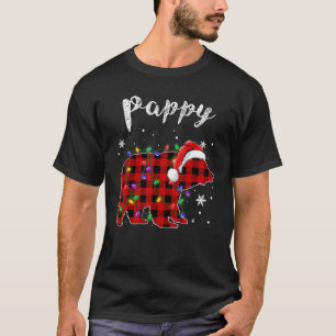 Red Plaid Pappy Bear Matching Family Christmas Paj T-Shirt