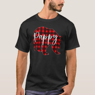 Red Plaid Pappy Bear Matching Family Christmas paj T-Shirt