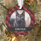 Red Plaid Paw Prints Pet Photo