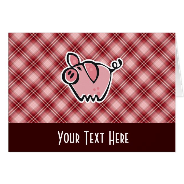 Red Plaid Pig (Front Horizontal)