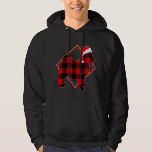 Red Plaid Pomsky Dog Christmas Pyjamas Family Xmas Hoodie