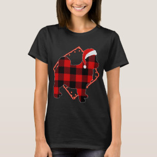 Red Plaid Pomsky Dog Christmas Pyjamas Family Xmas T-Shirt