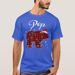 Red Plaid Pop Bear Matching Buffalo Pajama T-Shirt