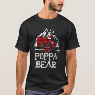 Red Plaid Poppa Bear Matching Pajama Family 1 T-Shirt