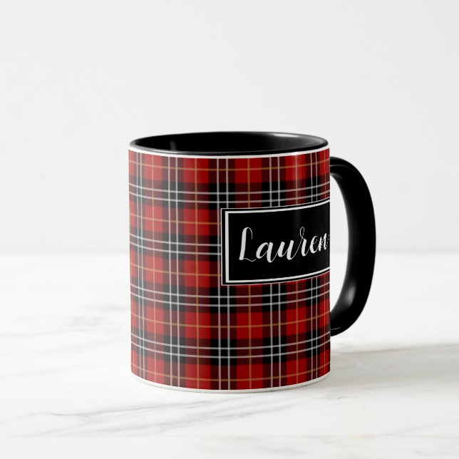 Red Plaid Pyjamas Mug (Front Right)