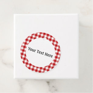 Red Plaid, Red Gingham Favour Tags