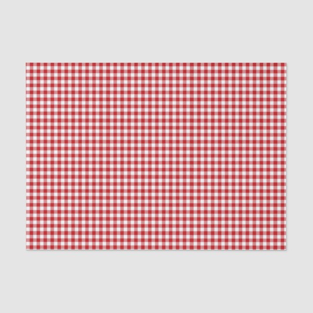 Red Plaid, Red Gingham Tissue Paper (Front)