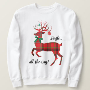 Red Plaid Reindeer (Jingle all the way!) Sweatshirt