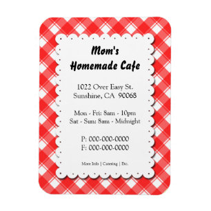 Red Plaid Restaurant Magnet d'affaires