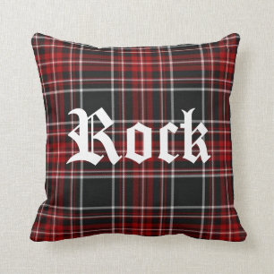 Red Plaid "Rock" Tartan Pillow