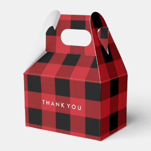 Red Plaid Rustic Country Holiday Party Favour Boxe Favor Box